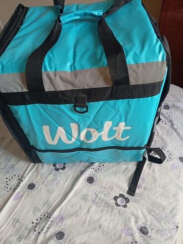 restoran avadanliq: Wolt termo çatdırılma çantası - Rəng: mavi, ön hissədə “Wolt” loqosu — 3