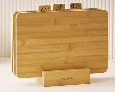 ət taxtasi: Karaca bambuk kəsim lövhələri dəsti - Tərkib: 3 ədəd bambuk lövhə + — 1