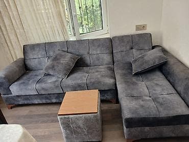 tek divan modelleri: Künc divan – açılıb-yığılan, yataq funksiyalı - Forma: L-şəkilli künc — 4