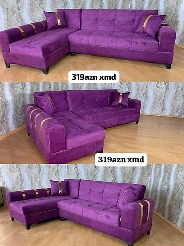 taxta divan: Künc divan – modern dizayn, bir neçə rəng seçimi ilə - Model: L — 3