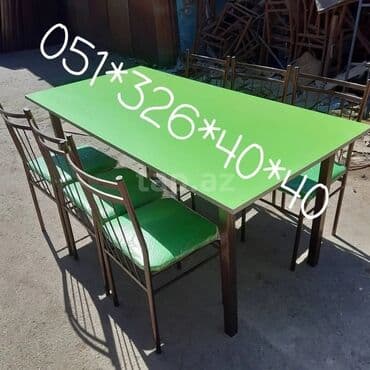 Masa və oturacaq dəstləri: Qonaq otağı üçün, Yeni, Açılan, Dördbucaq masa, 4 stul — 10