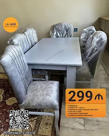 Mətbəx üçün, Açılan, 6 stul