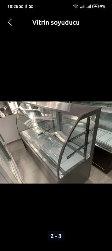 xacmaz soyuducu: Vitrin soyuducu - Şüşə vitrinli, ön hissəsi əyri dizayn: məhsulların — 1