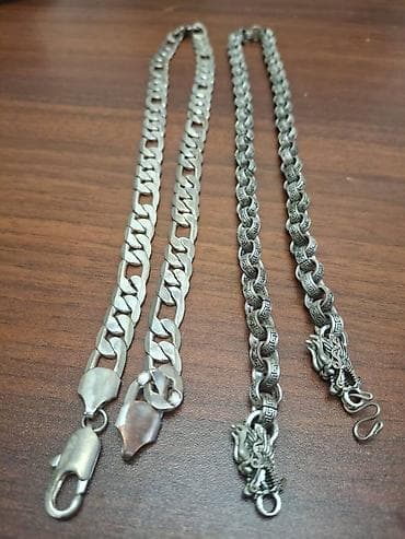 Zərgərlik əşyaları: Boyunbağılar – 2 ədəd qalın sep - Hər ikisi gümüş suyuna — 4