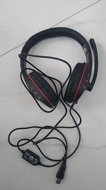 mikrofonlu qulaqcıq: KOMC simli qulaqlıq-mikrofon (headset) - Bağlantı: USB - Üstündə — 2