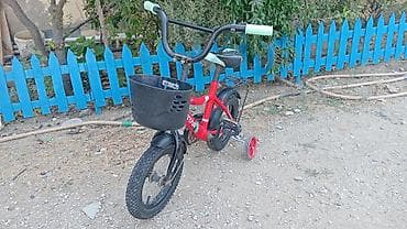 velo skuter: Qırmızı uşaq velosipedi 12-lik səbət ilə,arxa yük yeri,sep — 3