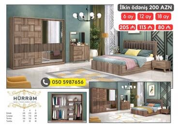 avanqart: İkinəfərlik çarpayı, 2 tumba, Dolab, Termo, Azərbaycan, Yeni — 4