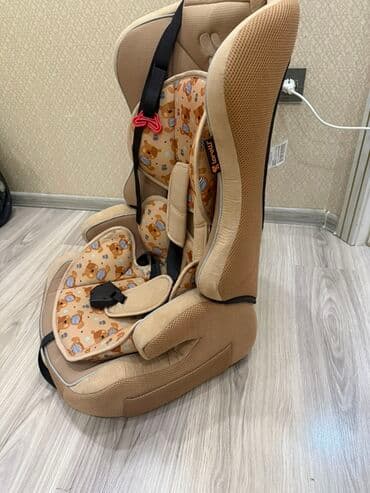 столики для автокресел: Uşaq avtomobil oturacağı - Rəng: bej/qəhvəyi, ayı fiqurlu naxışlı — 2