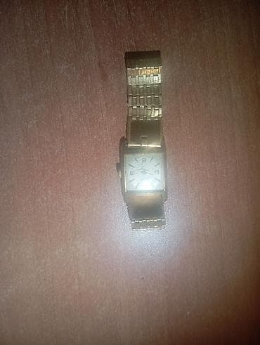 nabi saat: Qızılı rəngli klassik kişi qol saatı - Korpus: dördkünc forma, qızılı — 2