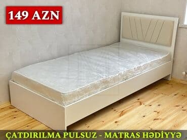 Yeni, Təknəfərlik çarpayı, Bazalı, Matras ilə, Siyirməsiz, Azərbaycan — 1