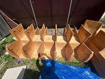 geyim vitrin: Taxta dənli məhsul vitrinləri və bölməli qablar - Mağaza üçün nəzərdə — 1