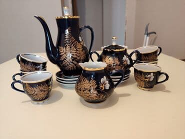 kobalt qab: Çay dəsti, rəng - Göy, Farfor, 6 nəfərlik — 1