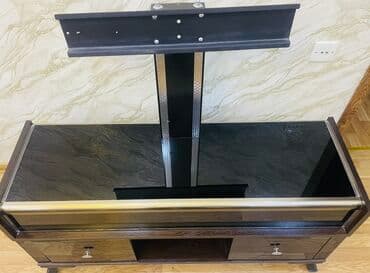 tibbi rəf: Düz TV altlığı, Polkalı, Şüşəli — 5