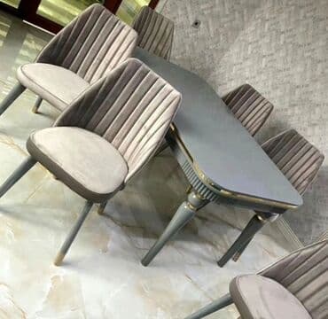 ders masaları: Qonaq otağı üçün, Yeni, Açılan, Dördbucaq masa, 6 stul — 2