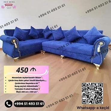 Ev üçün mebel: Künc divan, Yeni, Açılan, Bazalı, Parça, Şəhərdaxili pulsuz çatdırılma — 1