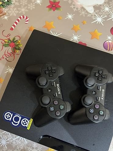 televizor sony: Ps 3 Slim 2 pultu var, 40 oyun var içərisində — 1