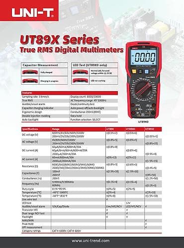 nitrat tester: Təcili satılır! Çox az istifadə olunub UNI-T UT89X True RMS rəqəmsal — 2