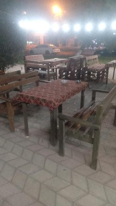 mate: Açıq havada istifadə üçün taxta masa və skamya dəstləri - Material — 1