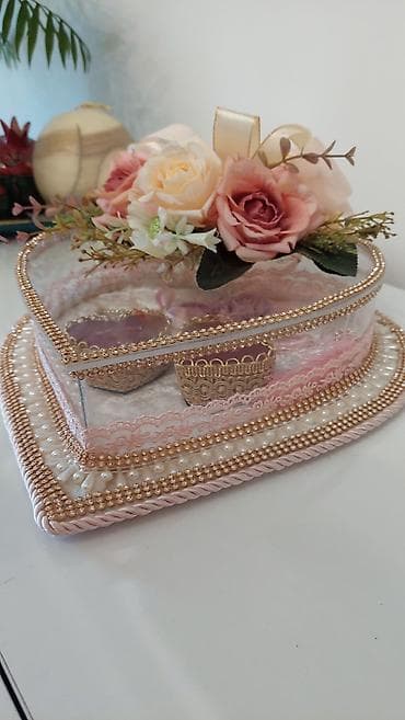 Toy aksesuarları: Xına dəsti /nişan dəsti – nişan üçün üzük qabı və lent qayçısı. - — 6