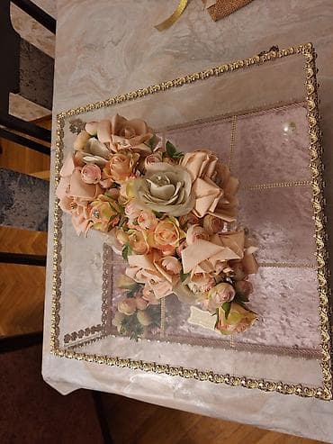 Pastel dəstləri: Zərif dizaynlı bəzəkli qutu – nişan/xınayaxdı/souvenir üçün - — 2