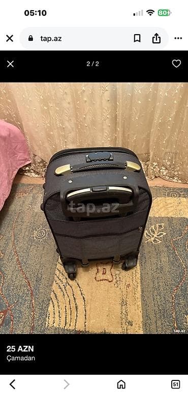 Çamadanlar: Çamadan – əl yükü ölçüsündə, təkərli və çəkilə bilən tutacaqlı - — 2