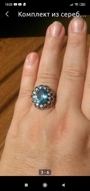 bujuterya: Комплект куплен в Индии голубой топаз+фианаты — 6