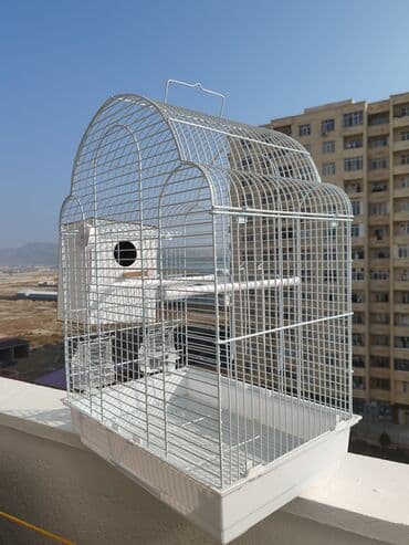 çardaq quşun yuvası: Qəfəs – quşlar üçün tam dəst - Material: möhkəm metal tor, alt — 4