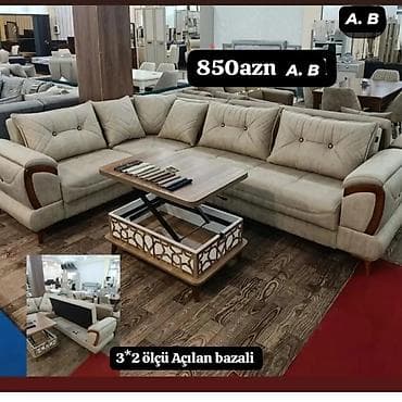 taxta stul stol: Künc divan dəstləri – şok endirimlərlə Model 1: - Rəng: tünd boz - — 3