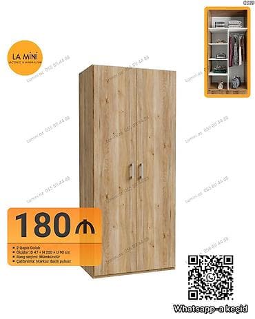 3 qapili dolablar: 2 qapılı, Digər rəng, Digər material, Açılan, Düz dolab — 1