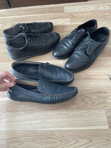 makasin zamuş: Kişilər üçün 3 cüt qara ayaqqabı 12man birlikde tund goy makasin temiz — 1