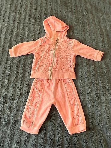 Uşaq geyim dəsti – qızlar üçün - 2 parça: kapüşonlu jaket və şalvar -