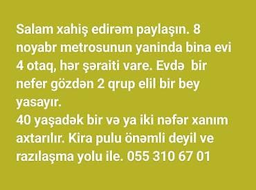 Квартиры: 8 Noyabr metrosuna yaxın, binada yerləşən 4 otaqlı, hər şəraiti olan — 1