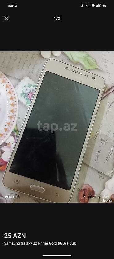 ps 2 pro: Samsung Galaxy J2 Prime, 8 GB, rəng - Qızılı, İki sim kartlı — 1