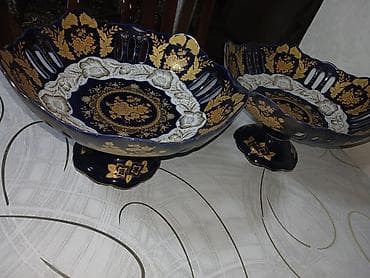 dest qablar: Dekorativ porselen meyvə qabları – 2 ədəd dəst - Material — 1