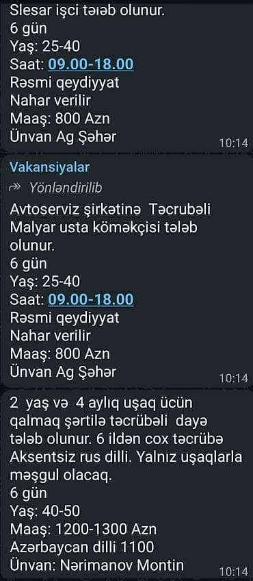 Yeni vakansiyalar var — 1