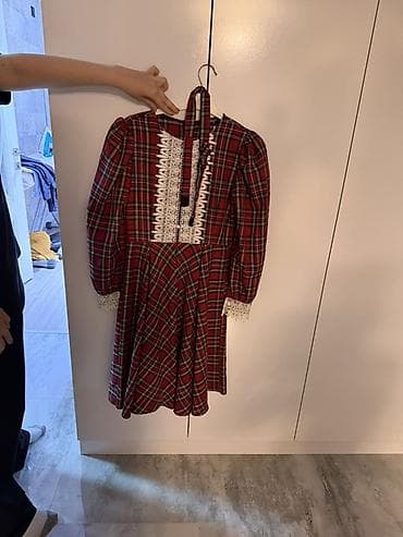 eco silim: Qırmızı rəngli, klassik tartan naxışlı qadın donu - Model: uzunqol — 2