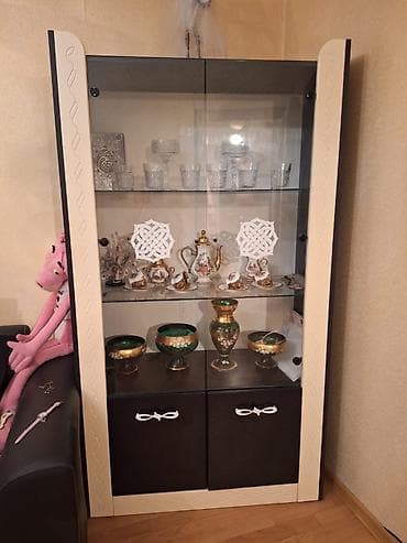 parda tul: İki hissəli vitrin dəstı və 1 ədəd kreslo - Vitrin 1: Şüşə qapılı, 3 — 2