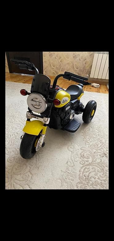 Uşaq üçün elektrikli üçtəkərli motosiklet - Rəng: sarı/qara təzədi — 2