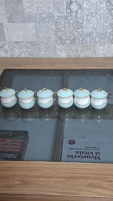 şəkər yemi: 6 ədəd farfor kofe qabı,olduqca zərif, həm dekorativ görünüşü,yüksək — 2