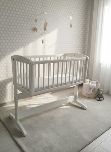 beşik qiymətləri: Oğlan və qız üçün, Dördbucaq, Beşik, Dəstsiz, Matrassız, Yellənmə mexanizm ilə — 1
