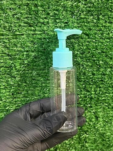 banka alan: Şüşə görünümlü şəffaf plastik pompalı flakonlar - Həcm: təxminən 100 — 4