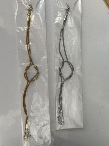 Metal zəncir qolbaqlar – 2 rəng Qızılı və Gümüşü cüt qolbaqlar -