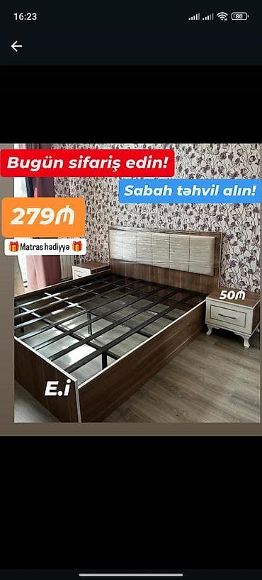 İkinəfərlik çarpayı, 2 tumba, Yeni