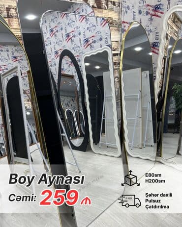 ev ucun guzgulər: Güzgü Döşəmə üstü, Sadə, Arxa işıqlı — 15