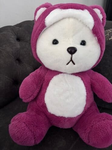 tapança oyuncaq: Böyük ölçülü plyuş ayıcıq - Rəng: tünd bənövşəyi bədən, ağ qarın və — 1