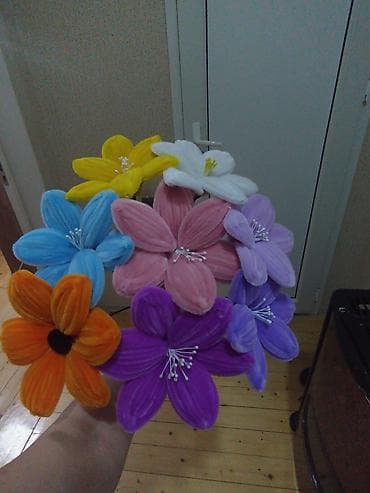 ev şəkli: Məhsul: Rəngarəng dekorativ süni çiçəklər dəsti - Əl işi dekor — 1
