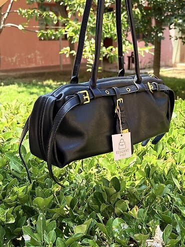 Сумки: Qadın çiyin çantası – Elegant Bags - Rəng: qara - Forma: uzun — 2