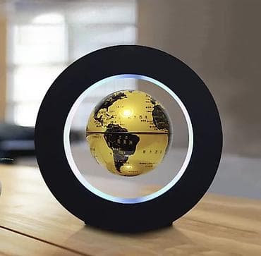 Maqnitlə levitasiya edən LED qlobus - Dizayn: Dairəvi qara çərçivə