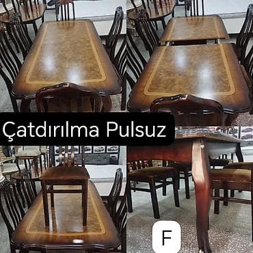 stol stul ikinci el: Qonaq otağı üçün, İşlənmiş, Açılan, Dördbucaq masa — 1