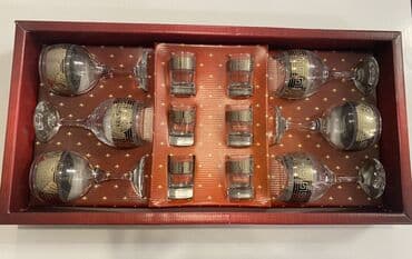 batiq cixaran: Zərif şüşə qədəh dəsti - Qutuda təqdim olunan lüks servis dəsti - 6 — 2